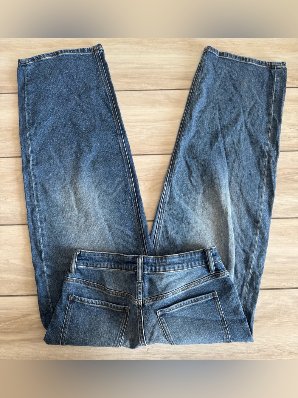Quince Bella Stretch Barrel Jeans Blue Size 28 NWT - Picture 9 of 12